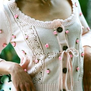 LPA Taylor Pink Ribbed Knit Cardigan